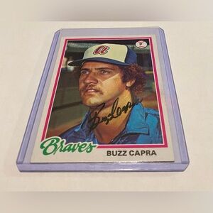 Buzz Capra 1978 Autographed Topps Baseball Card # 578 Atlanta Braves Vintage